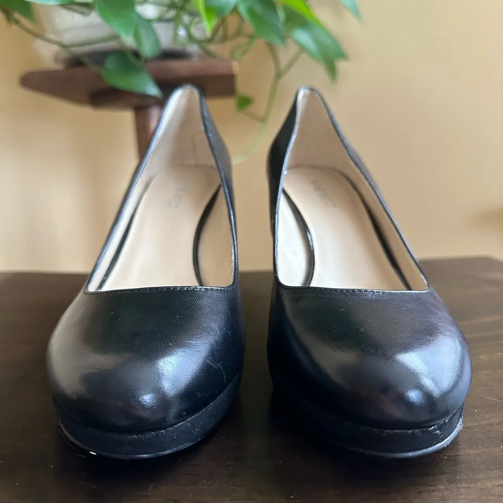 Nine West Classic Black Leather Pumps Women’s Size 8M - Picture 8 of 11